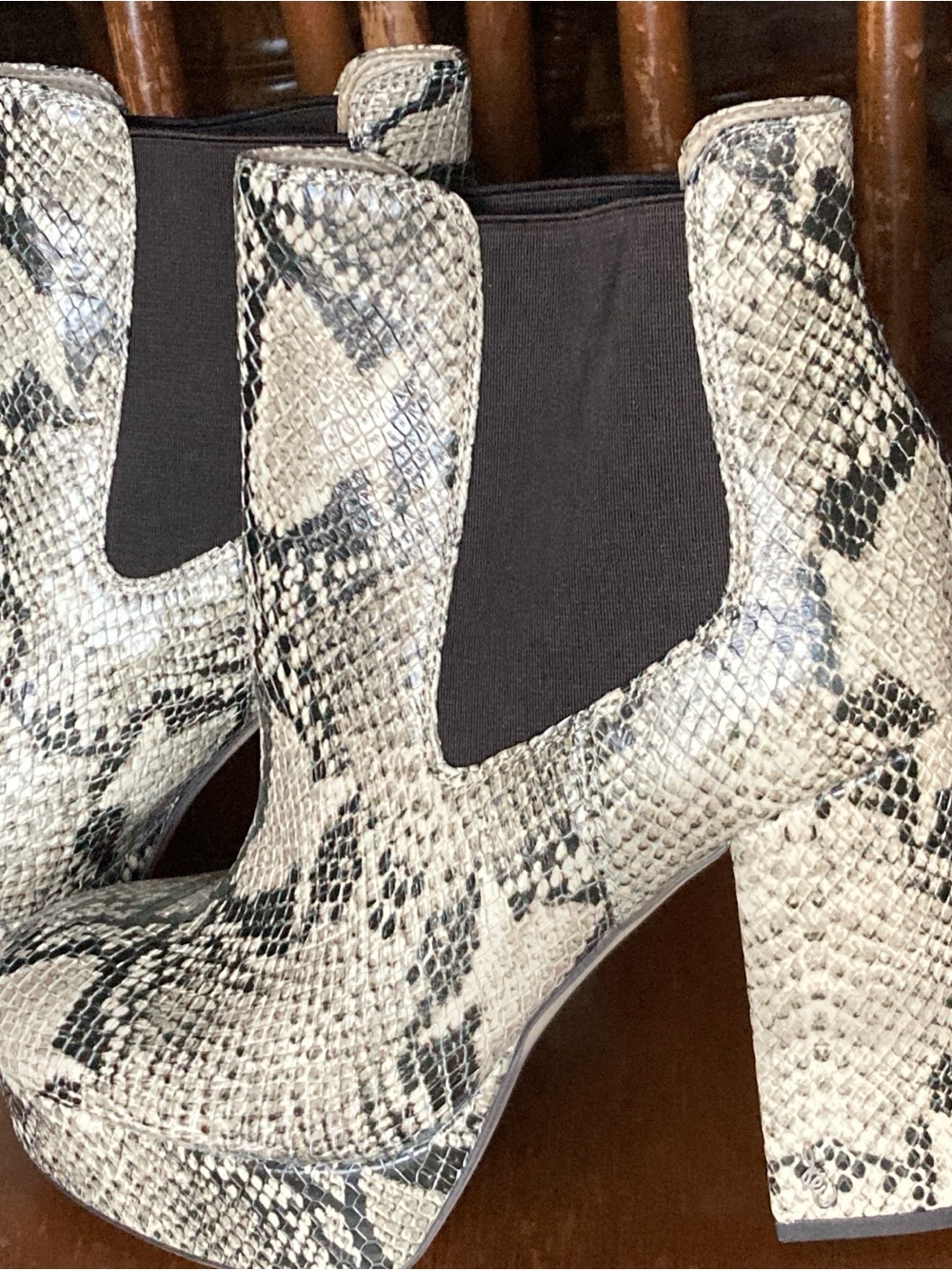 Sam Edelman Abella Snake Skin Look Abella Platform Booties size 7